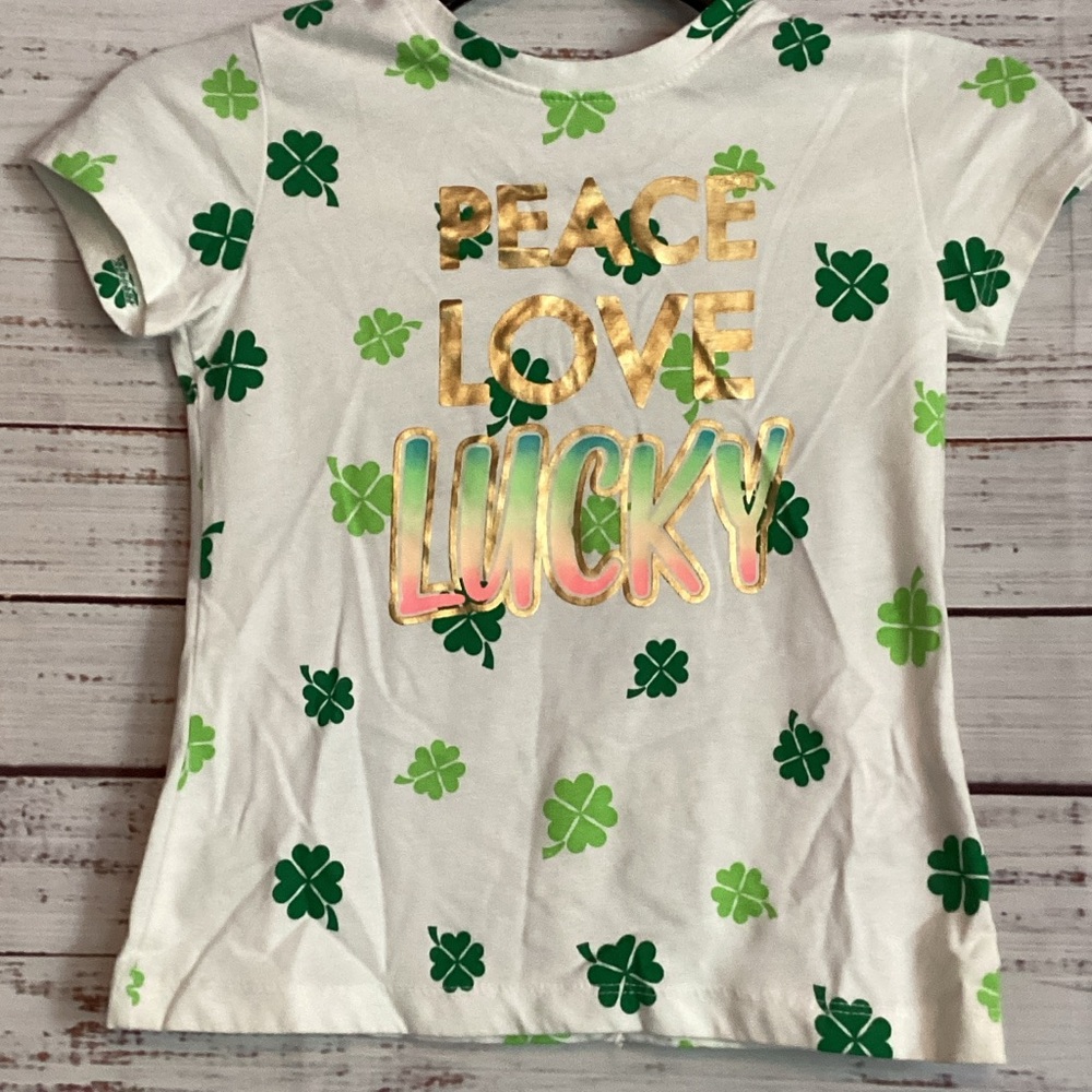Peace Love Lucky Kids' Clover Tee